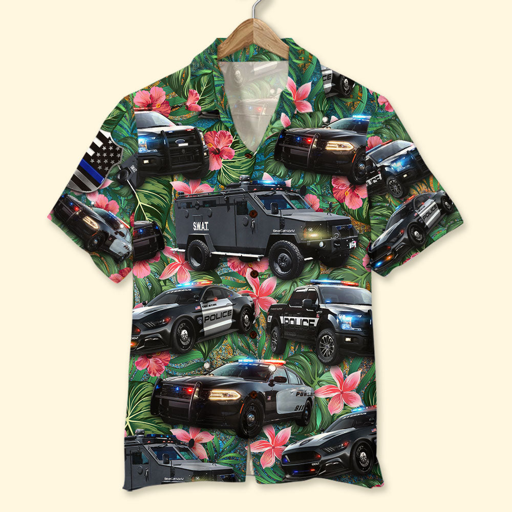 Police Vehicles Hawaiian Shirt, Tropical Pattern - Hawaiian Shirts - GoDuckee