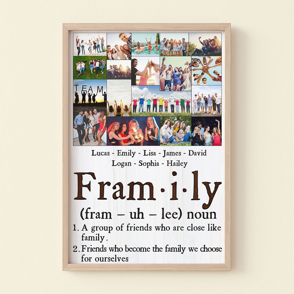Framily Definition Custom Friends Photo Canvas Print, Gift For Friends - Poster & Canvas - GoDuckee