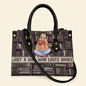 Just A Girl Who Loves Books Personalized Reading Book Leather Bag, Gift For Book Lovers - Leather Bag - GoDuckee