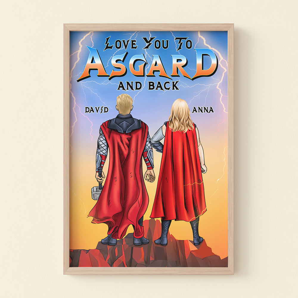 Love You To The Asgard and Back, Personalized Couple Canvas Print, Gift for Him/Her - Poster & Canvas - GoDuckee