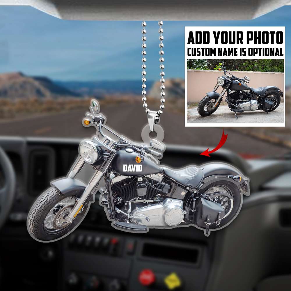 Biker Personalized Flat Car Ornament - Ornament - GoDuckee