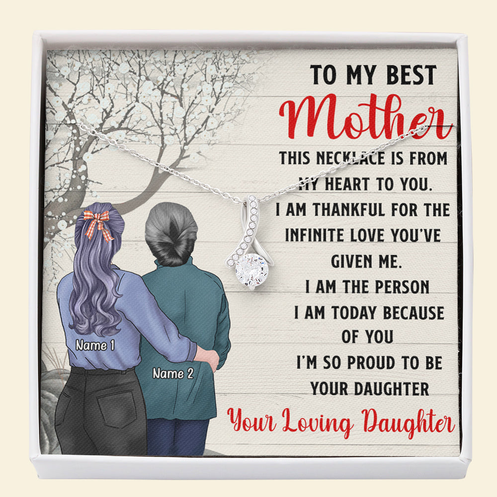 Mom and Daughter So Proud To Be Your Daughter - Personalized Alluring Beauty Necklace - Gift for Mom - Jewelry - GoDuckee