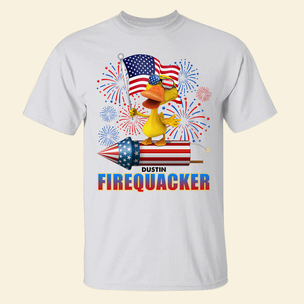 Duck Independence Day Firequacker, Personalized Shirts - Shirts - GoDuckee