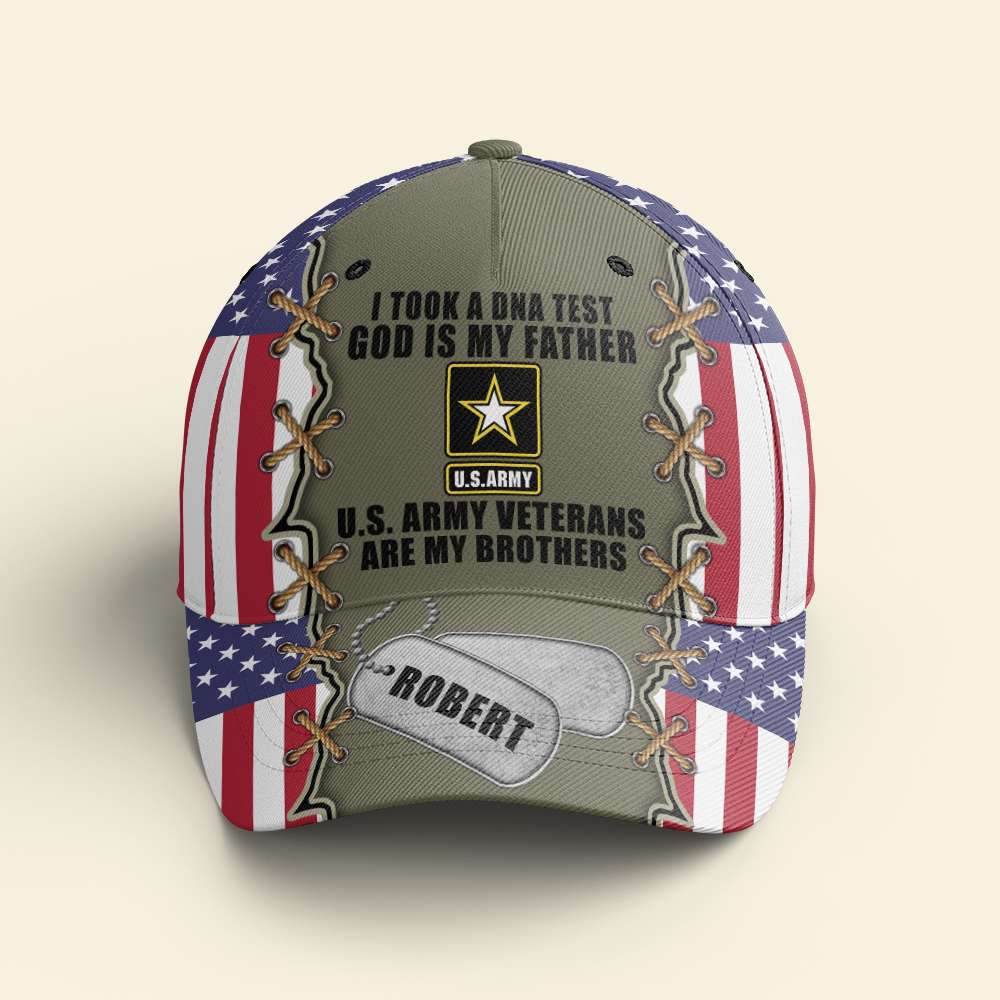 I Took A DNA Test God Is My Father, Personalized Veteran Classic Cap, Military Gift for Brothers - Classic Cap - GoDuckee