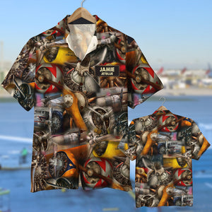 Pilot Propeller Hawaiian Shirt - Custom Name - Hawaiian Shirts - GoDuckee