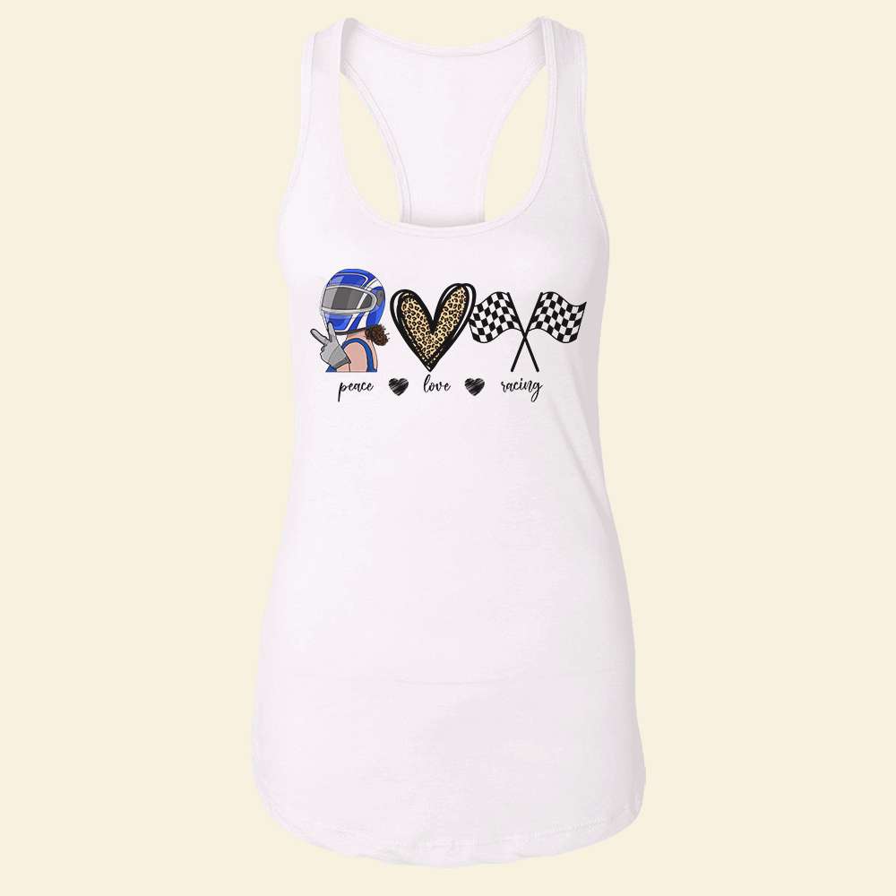 Peace Love Racing, Personalized Shirt for Racing Girls - Shirts - GoDuckee