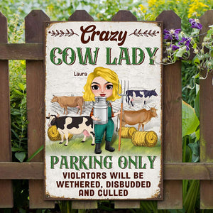 Parking Only Violators Will Be Wethered Disbudded And Culled, Personalized Metal Sign, Gifts for Farming Girls - Metal Wall Art - GoDuckee