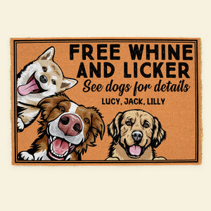 Free Whine And Licker, Personalized Dog Doormat - Doormat - GoDuckee