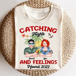 Couple Catching Flights And Feelings Personalized Shirts - Shirts - GoDuckee