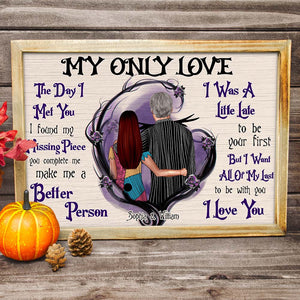 The Day I Met You I Found My Missing Piece Personalized Couple Canvas Print, Halloween Gift For Couple - Poster & Canvas - GoDuckee