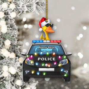 Police Duck - Personalized Christmas Ornament - Christmas Gift For Police Officer - Ornament - GoDuckee