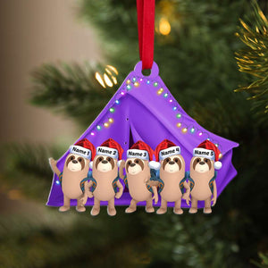 Camping Happy Sloths - Personalized Christmas Ornament - Gift for Campers - Ornament - GoDuckee