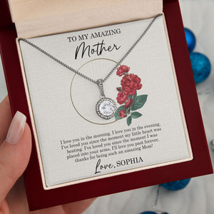 Mom I've Loved You Since The Moment My Little Heart Was Beating, Personalized Eternal Hope Necklace - Jewelry - GoDuckee