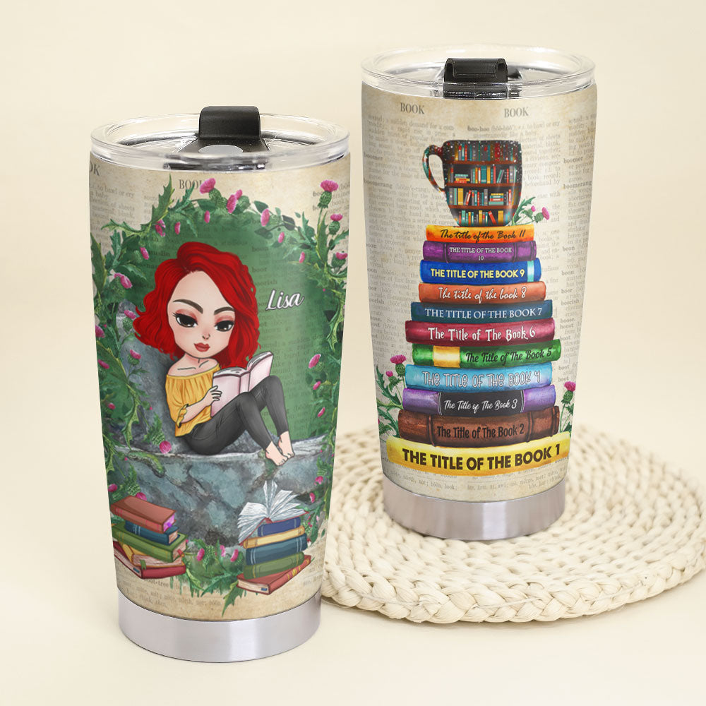 Custom Book Titles Personalized Book Tumbler Gift For Book Lovers - Tumbler Cup - GoDuckee