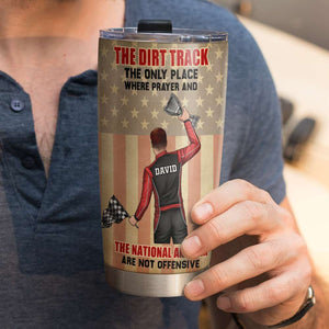 Personalized Dirt Track Racing Tumbler - America Runs On Dirt - Tumbler Cup - GoDuckee