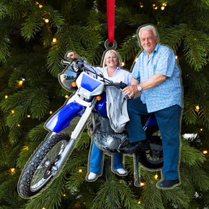 Custom Motocross Couple Ornament, Christmas Tree Decor - Ornament - GoDuckee
