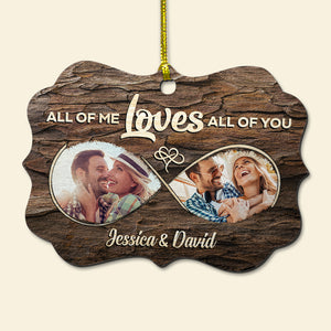 All Of Me Loves All Of You Personalized Personalized Medallion Acrylic Ornament , Gift For Couple - Ornament - GoDuckee