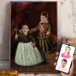 Custom Image Little Siblings Renaissance Wall Art - Poster & Canvas - GoDuckee
