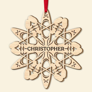 Kayaking Snowflake, Personalized 2 Layered Mix Ornament, Christmas Gift - Ornament - GoDuckee