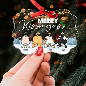 Merry Kissmyass Personalized Christmas Cat Ornament, Gift For Cat Lovers - Ornament - GoDuckee