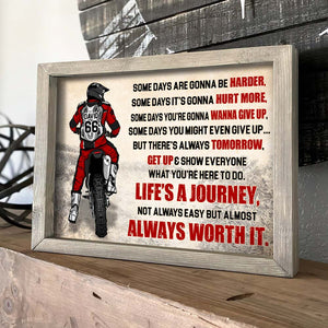 Life's A Journey, Not Always Easy But Always Worth It, Personalized Motocross Canvas Print - Poster & Canvas - GoDuckee