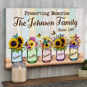 Preserving Memories Personalized Canvas Print, Gift For Family, Flower Family Canvas Print - Poster & Canvas - GoDuckee