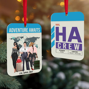 Adventure Awaits Personalized Traveling Ornament, Christmas Tree Decor - Ornament - GoDuckee