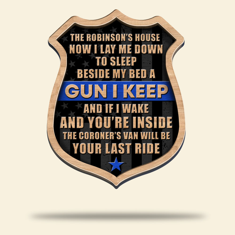 Police Now I Lay Me Down To Sleep - Personalized 3D 2-Layered Wood Art - Gift for Police - Wood Sign - GoDuckee