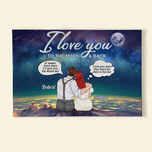 I Love You To The Moon & Back Personalized Couple Canvas Print, Gift For Couple - Poster & Canvas - GoDuckee