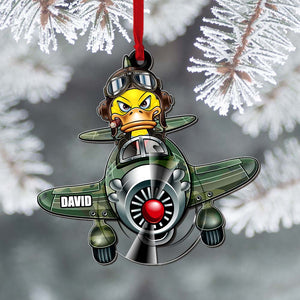 Fighter Pilot Military, Personalized Acrylic Ornament - Ornament - GoDuckee