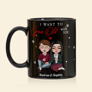 I Want To Grow Old With You Personalized Wordle Couple Mug, Gift For Couple - Coffee Mug - GoDuckee