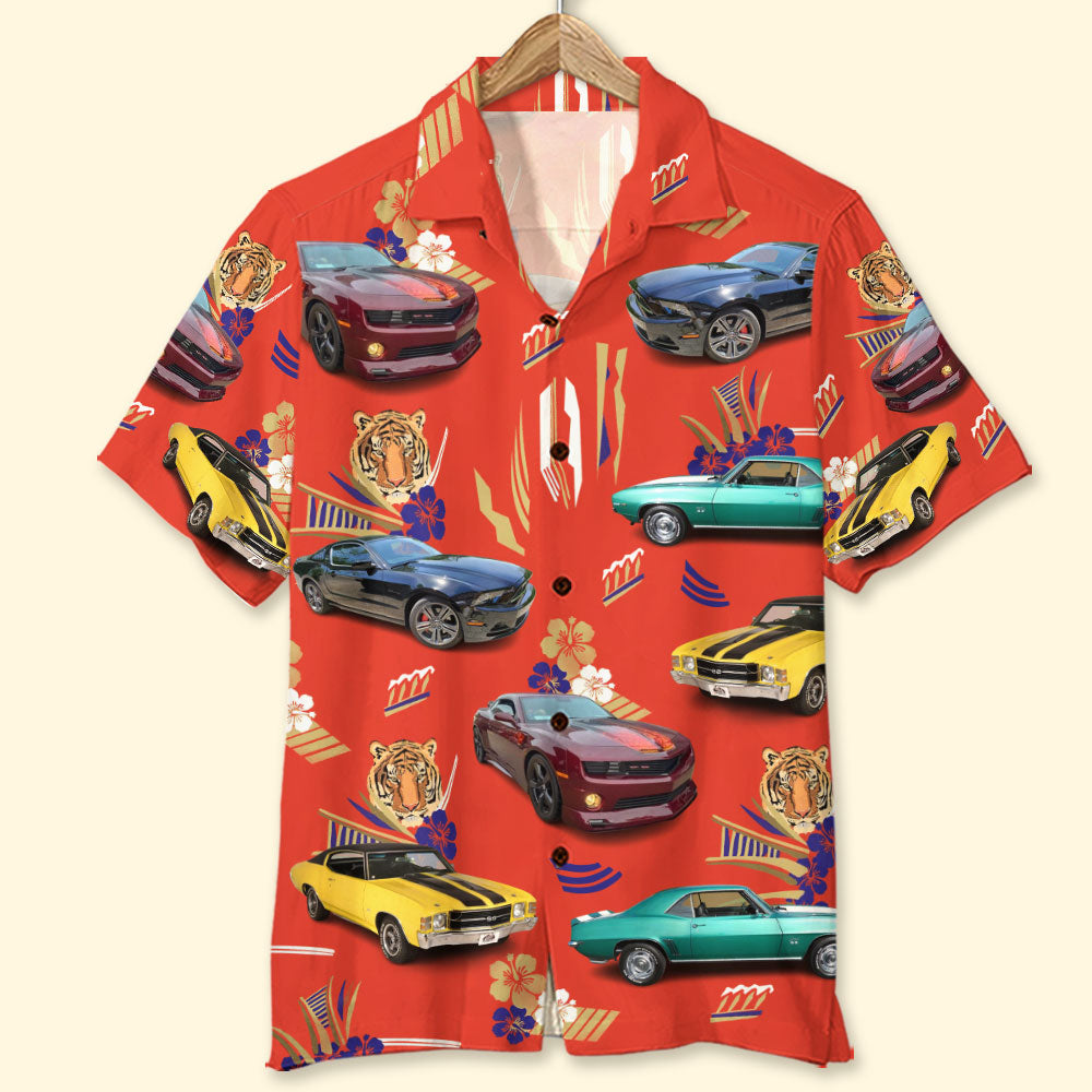 Custom Classic Car Photo Hawaiian Shirt, Gift For Car Lovers - Hawaiian Shirts - GoDuckee