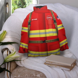 Personalized Firefighter Uniform Pillow - Custom Logo, Name - Pillow - GoDuckee