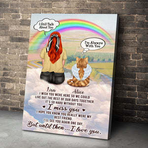 I Wish You Were Here Personalized Heaven Cat Canvas Print Gift For Cat Lovers - Poster & Canvas - GoDuckee