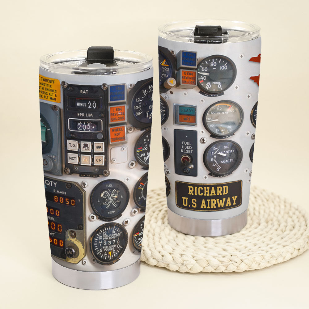 Personalized Pilot Tumbler, Gift For Airplane Lover - Tumbler Cup - GoDuckee