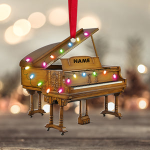 Piano with Christmas Light Personalized Christmas Ornament - Ornament - GoDuckee