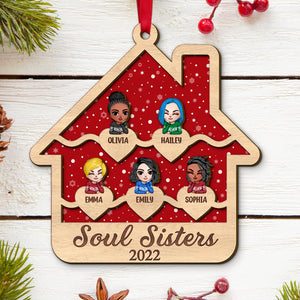 Soul Sisters Personalized Sisters Ornament, Christmas Tree Decor - Ornament - GoDuckee