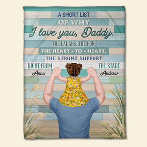 I Love You Daddy - Personalized Father's Day Blanket - Gift For Dad - Blanket - GoDuckee