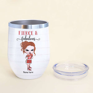 Personalized Boxing Girl Dolls Wine Tumbler - Sweat Dries Blood Clots Bones Heal - Wine Tumbler - GoDuckee