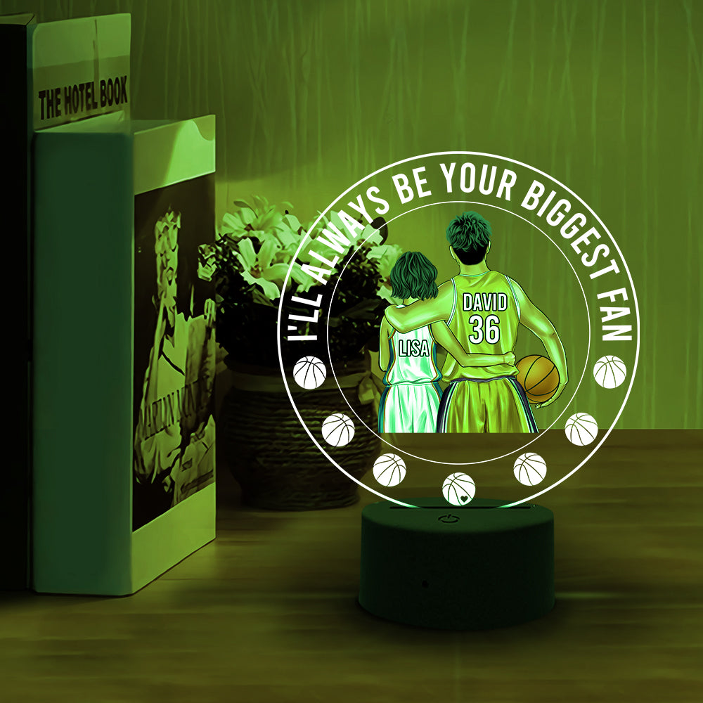 I'll Always Be Your Biggest Fan - Personalized Led Night Light - Gift for Basketball Players - Couple Shoulder to Shoulder BSB2104 - Led Night Light - GoDuckee