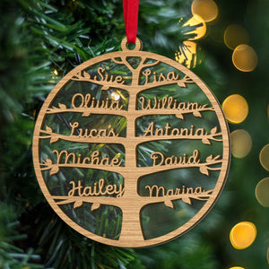 Personalized Family Ornament, Custom Family Name Tree, Christmas Tree Decor - Ornament - GoDuckee