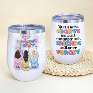 Pajama Party, Personalized Tumbler, Gift For Best Friends - Wine Tumbler - GoDuckee