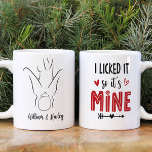 I Licked It So It's Mine Personalized Naughty Couple Tumbler, Gift For Couple - Coffee Mug - GoDuckee