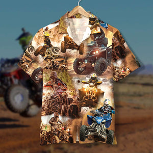 ATV Hawaiian Shirts And Men Beach Shorts Boy Racing Car - Hawaiian Shirts - GoDuckee