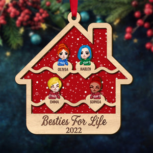 Besties For Life Personalized Sisters Ornament, Christmas Tree Decor - Ornament - GoDuckee