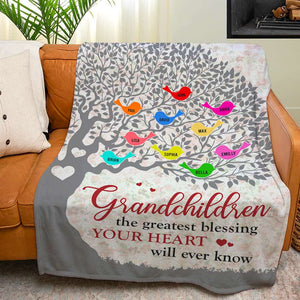 Grandchildren Gift, Grandma Personalized Blanket, Gift For Mother's Day - Blanket - GoDuckee