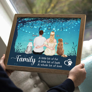 Family A Little Bit Of Fur, Personalized Canvas Print, Gift For Dog Lovers, Gift For Cat Lovers - Poster & Canvas - GoDuckee
