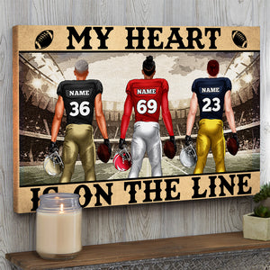 American Football My Heart Is On That Line Personalized Wall Art - Poster & Canvas - GoDuckee