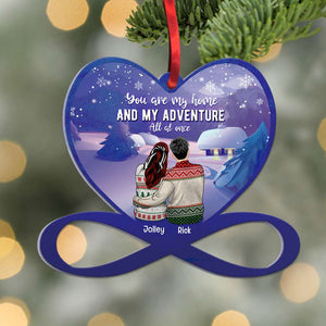 You Are My Home And My Adventure All At Once, Personalized Shape Ornament Christmas Gift For Couples - Ornament - GoDuckee