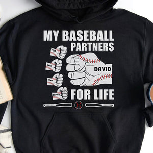My Baseball Partners for Life, Personalized Shirts, Father's Day Gifts for Dads, Fist Thumb Dad and Kids - Shirts - GoDuckee
